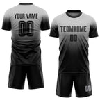 Custom Gray Black Sublimation Fade Fashion Soccer Uniform Jersey photo 2