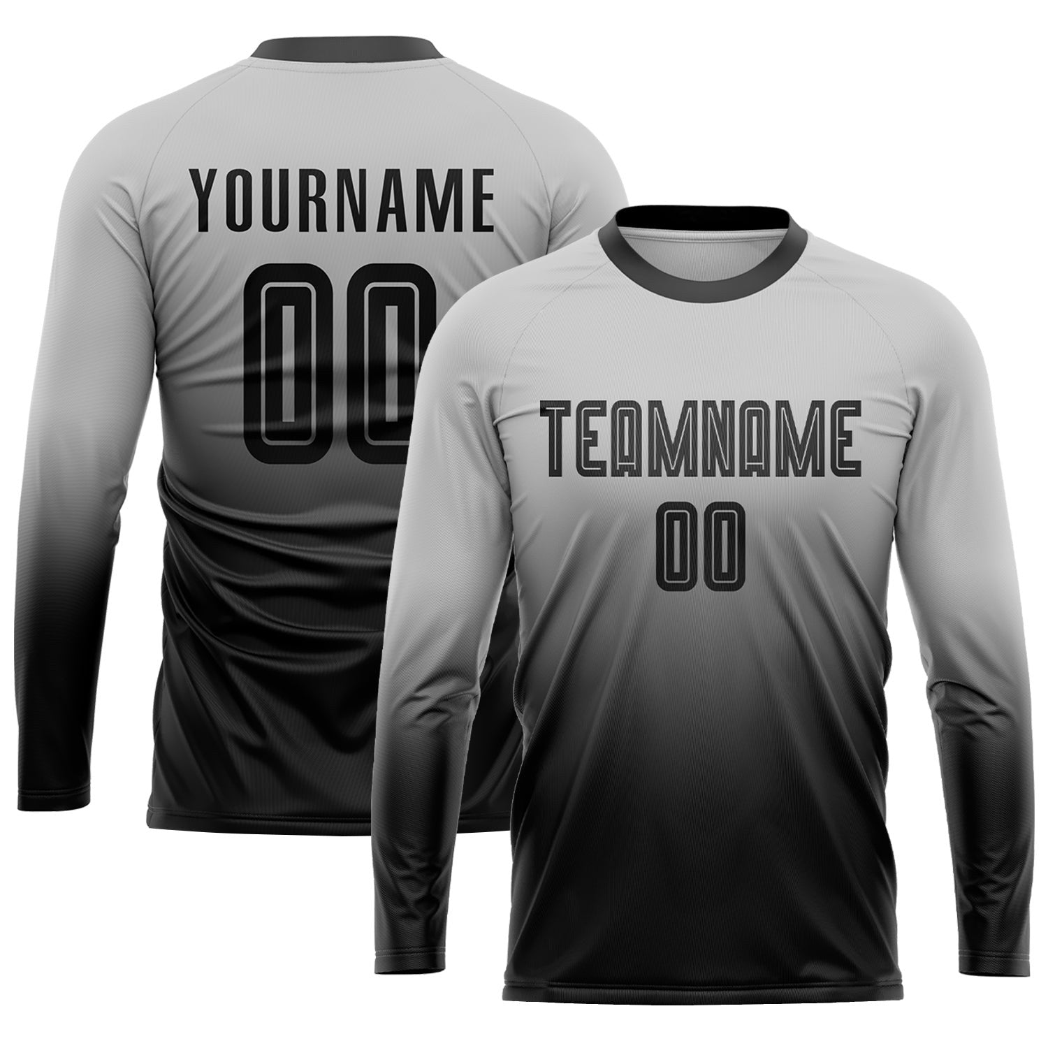 Custom Gray Black Sublimation Fade Fashion Soccer Uniform Jersey photo 3