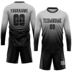 Custom Gray Black Sublimation Fade Fashion Soccer Uniform Jersey photo 4