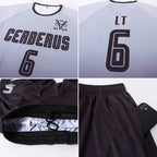 Custom Gray Black Sublimation Fade Fashion Soccer Uniform Jersey photo 5