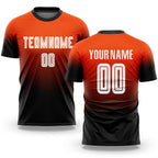 Custom Orange White-Black Sublimation Fade Fashion Soccer Uniform Jersey
