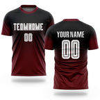 Custom Black White-Crimson Sublimation Fade Fashion Soccer Uniform Jersey