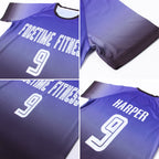 Custom Purple White-Black Sublimation Fade Fashion Soccer Uniform Jersey photo 5