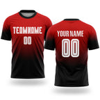 Custom Red White-Black Sublimation Fade Fashion Soccer Uniform Jersey