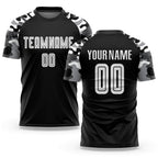 Custom Black White-Camo Sublimation Soccer Uniform Jersey