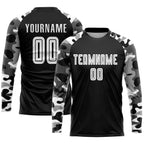 Custom Black White-Camo Sublimation Soccer Uniform Jersey photo 3