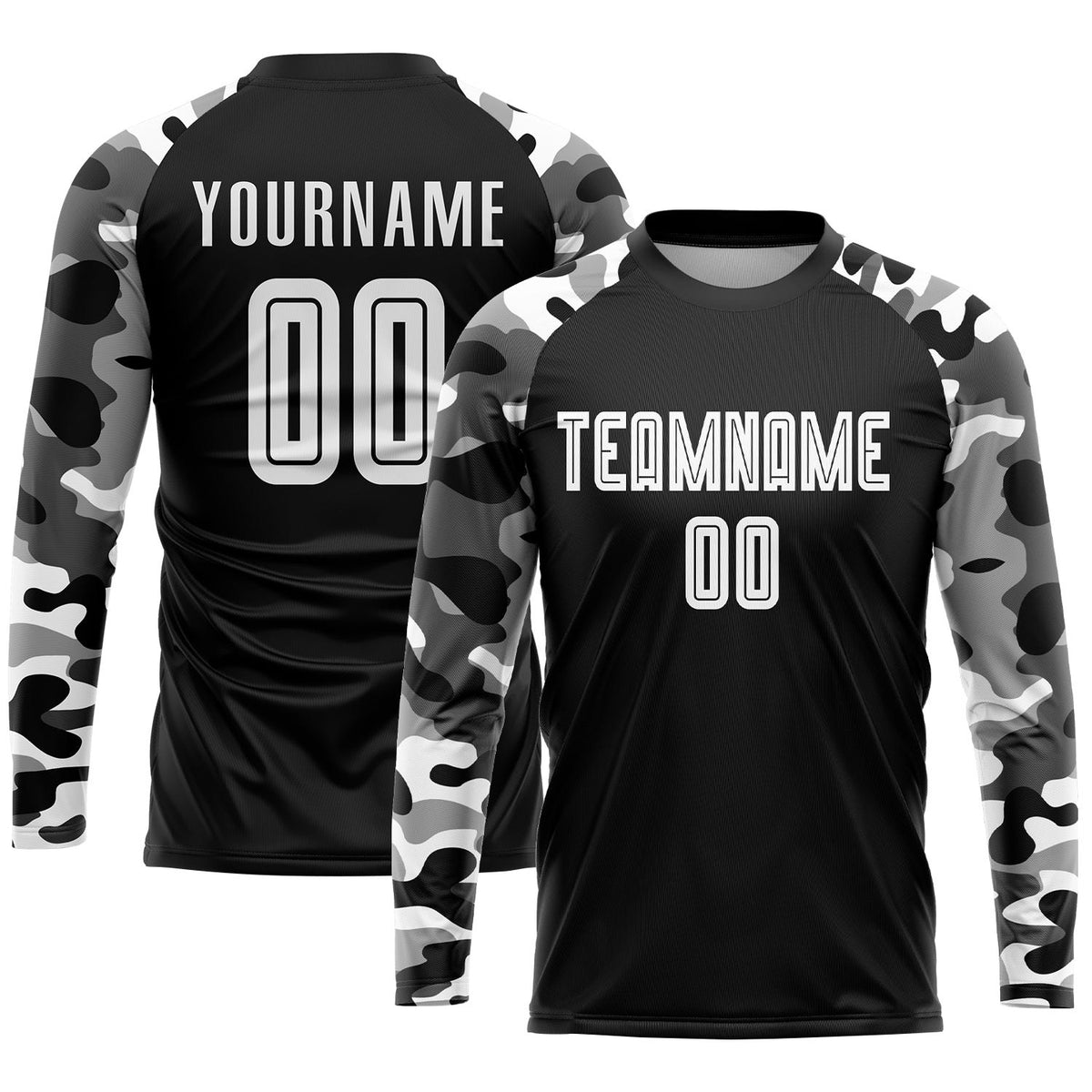 Custom Black White-Camo Sublimation Soccer Uniform Jersey photo 3