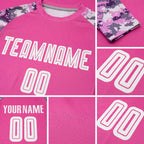 Custom Pink White-Camo Sublimation Soccer Uniform Jersey detail