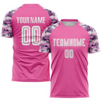 Custom Pink White-Camo Sublimation Soccer Uniform Jersey photo 1
