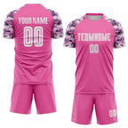 Custom Pink White-Camo Sublimation Soccer Uniform Jersey photo 2