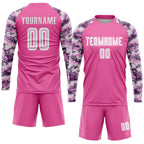 Custom Pink White-Camo Sublimation Soccer Uniform Jersey photo 4