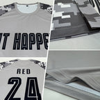 Custom Gray Black-Camo Sublimation Soccer Uniform Jersey photo 5