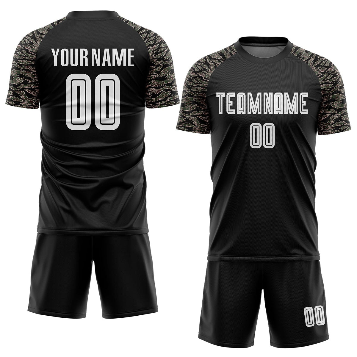 Custom Black White-Camo Sublimation Soccer Uniform Jersey photo 2