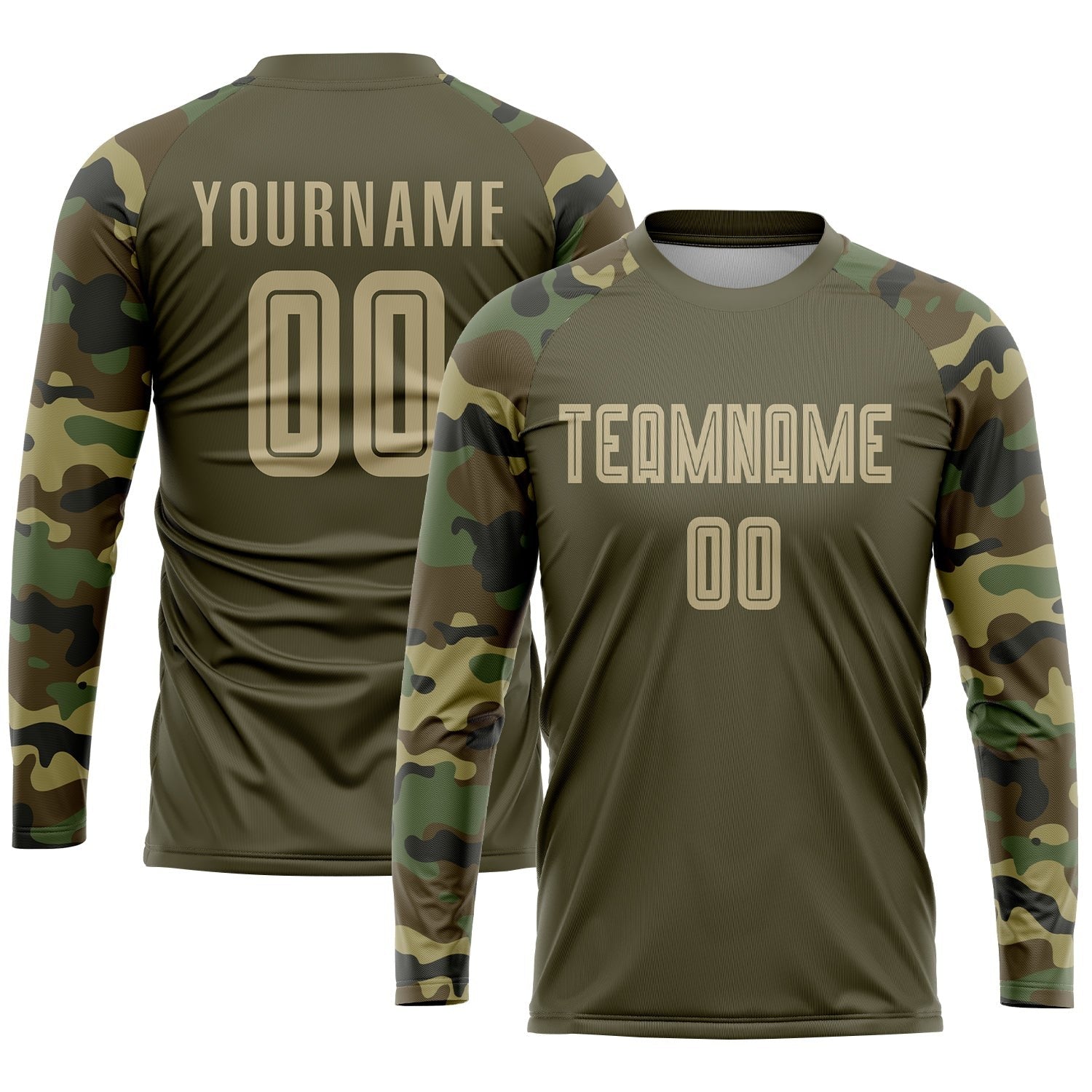 Custom Olive Vegas Gold-Camo Sublimation Salute To Service Soccer Uniform Jersey photo 3