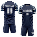 Custom Navy White-Camo Sublimation Soccer Uniform Jersey photo 2