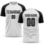 Custom White Black Sublimation Soccer Uniform Jersey