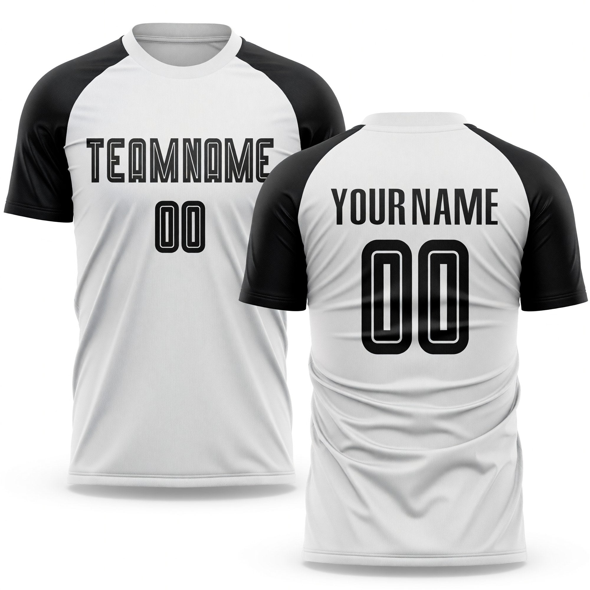 Custom White Black Sublimation Soccer Uniform Jersey
