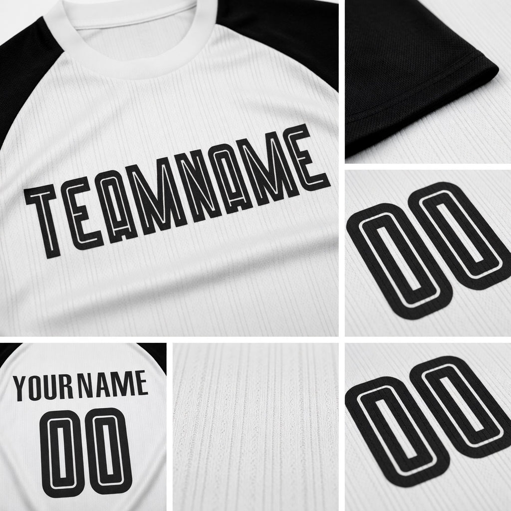 Custom White Black Sublimation Soccer Uniform Jersey detail