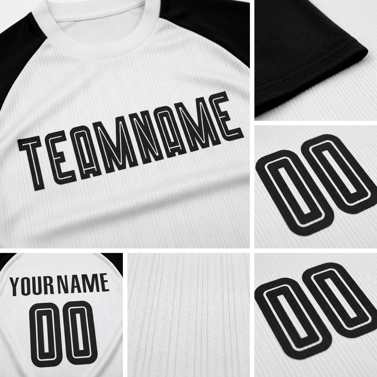 Custom White Black Sublimation Soccer Uniform Jersey detail
