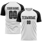 Custom White Black Sublimation Soccer Uniform Jersey photo 1