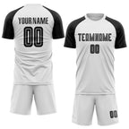 Custom White Black Sublimation Soccer Uniform Jersey photo 2