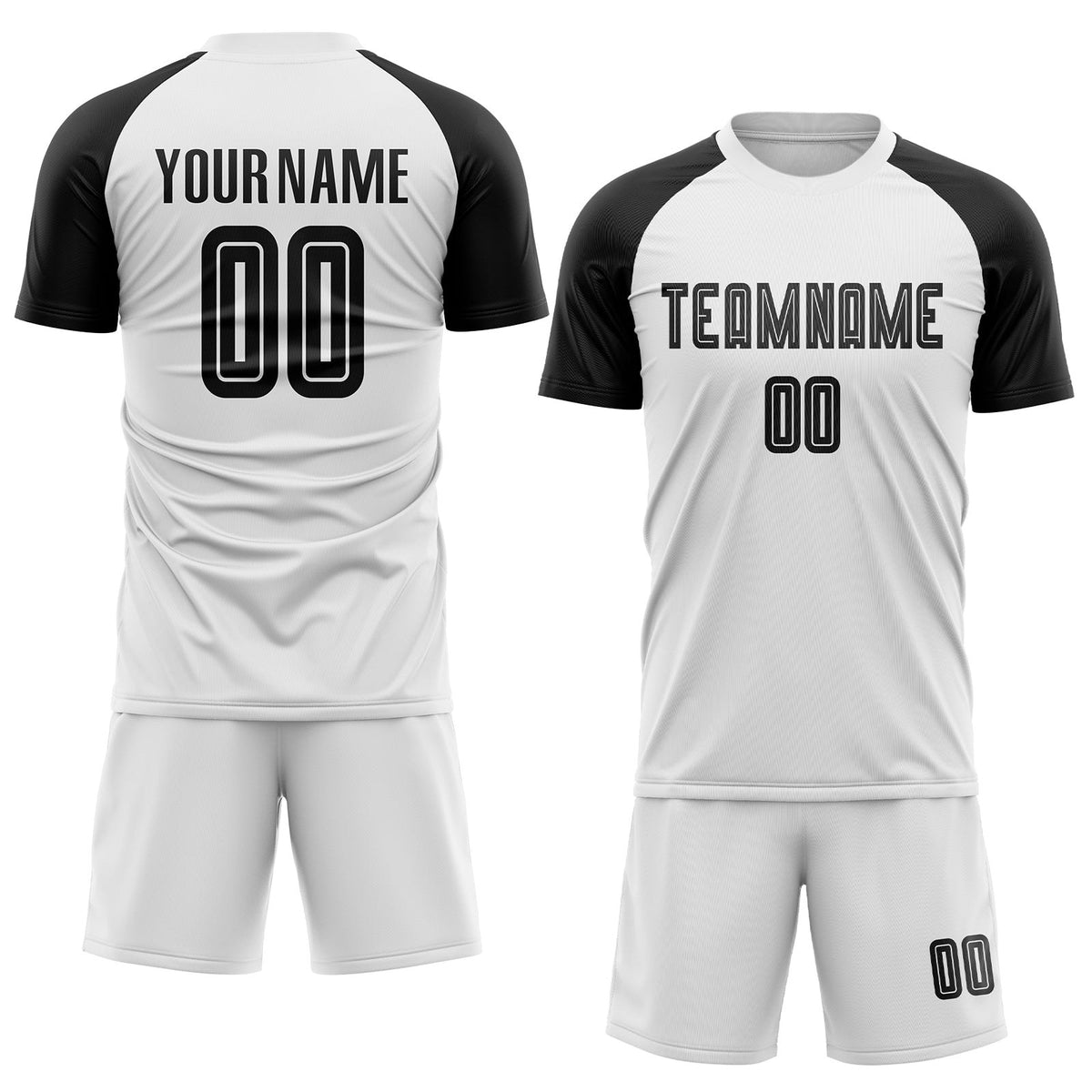 Custom White Black Sublimation Soccer Uniform Jersey photo 2