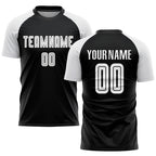 Custom Black White Sublimation Soccer Uniform Jersey