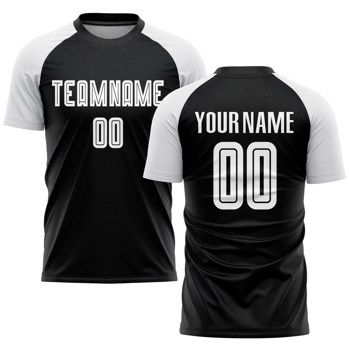 Custom Black White Sublimation Soccer Uniform Jersey