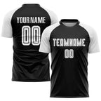 Custom Black White Sublimation Soccer Uniform Jersey photo 1