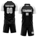 Custom Black White Sublimation Soccer Uniform Jersey photo 2