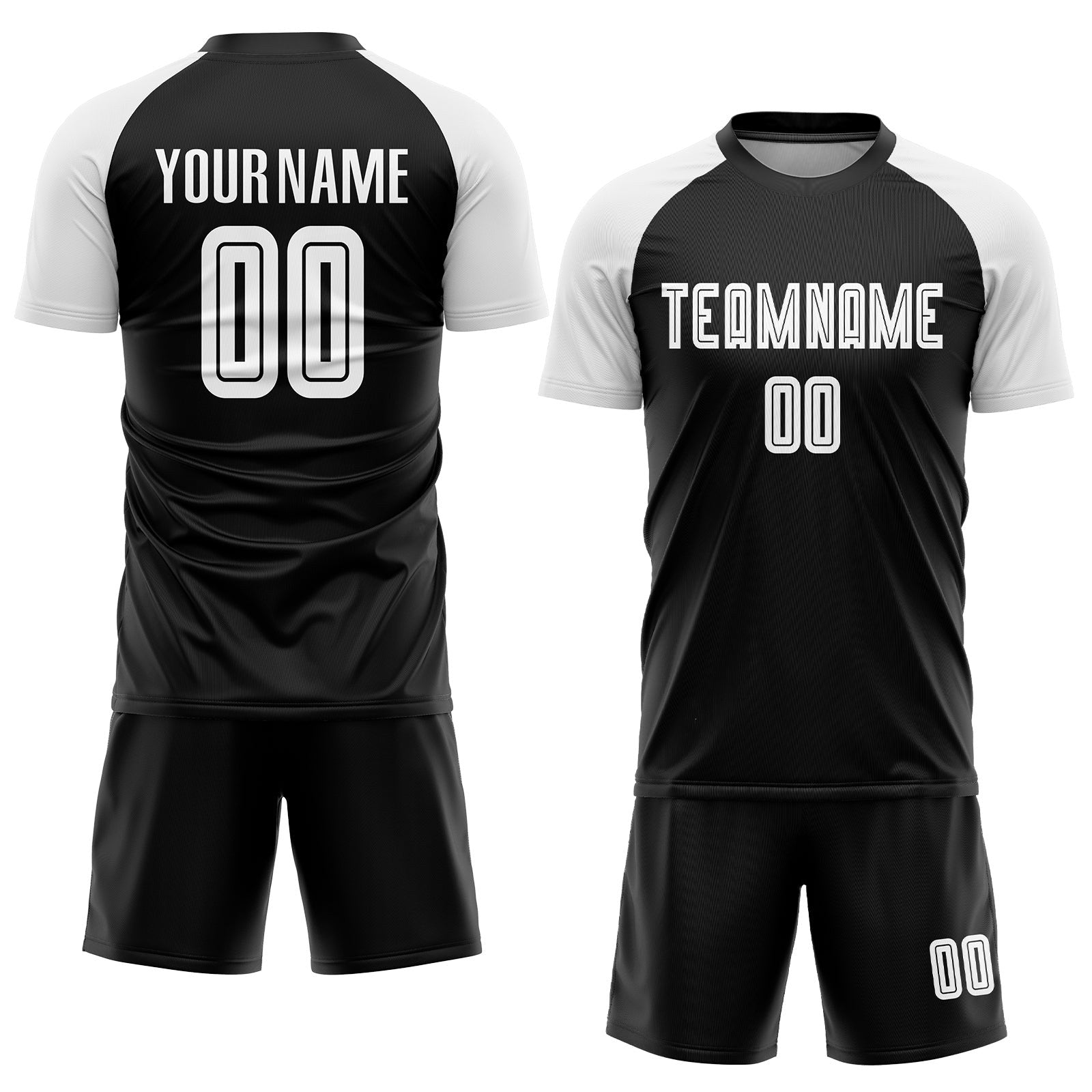 Custom Black White Sublimation Soccer Uniform Jersey photo 2