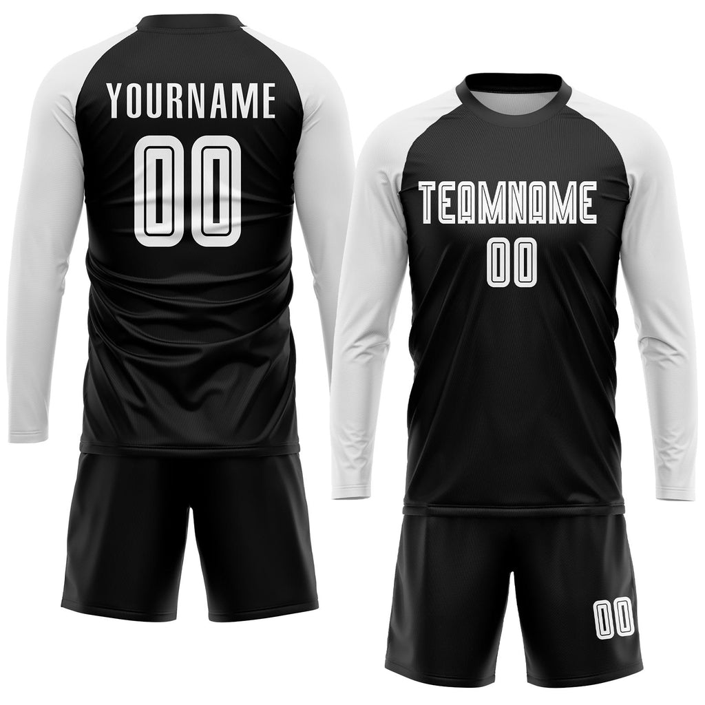 Custom Black White Sublimation Soccer Uniform Jersey photo 4
