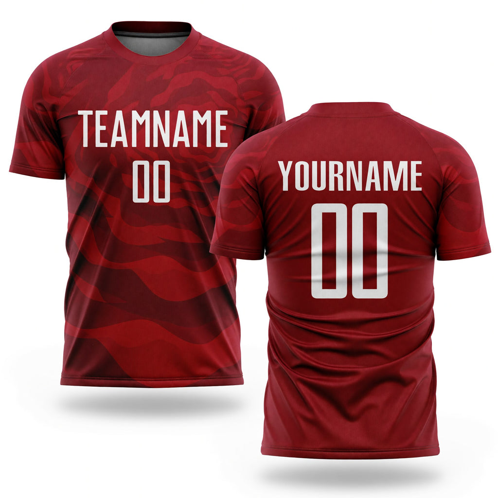 Custom Red White Sublimation Soccer Uniform Jersey