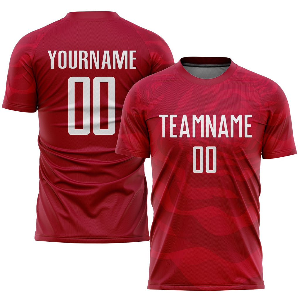 Custom Red White Sublimation Soccer Uniform Jersey photo 1