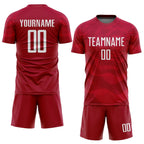 Custom Red White Sublimation Soccer Uniform Jersey photo 2