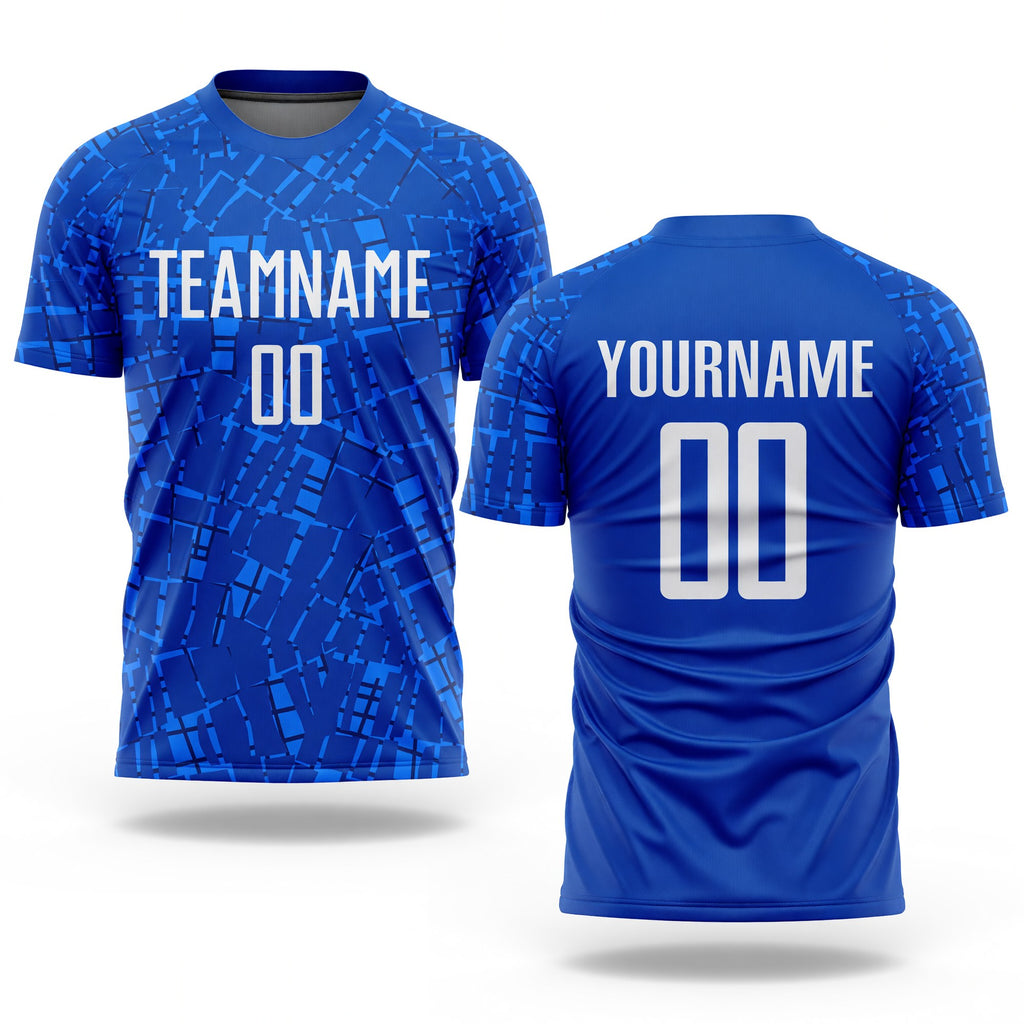 Custom Royal White Sublimation Soccer Uniform Jersey