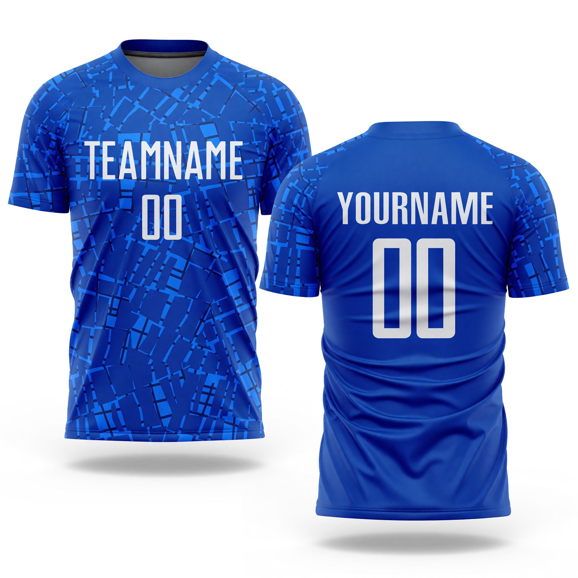Custom Royal White Sublimation Soccer Uniform Jersey