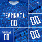 Custom Royal White Sublimation Soccer Uniform Jersey detail