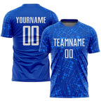 Custom Royal White Sublimation Soccer Uniform Jersey photo 1