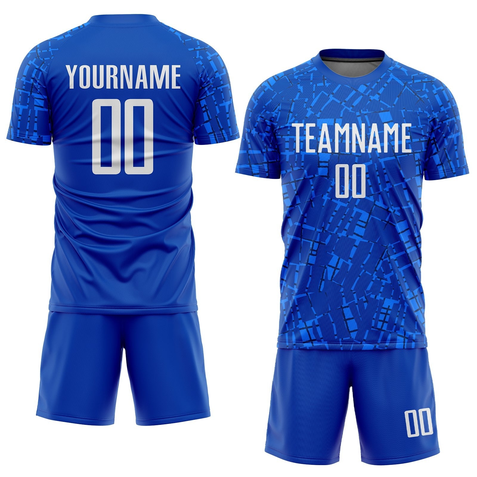 Custom Royal White Sublimation Soccer Uniform Jersey photo 2