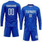Custom Royal White Sublimation Soccer Uniform Jersey photo 4