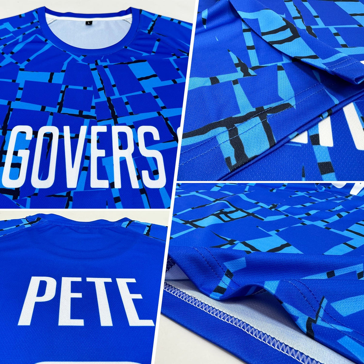 Custom Royal White Sublimation Soccer Uniform Jersey photo 5