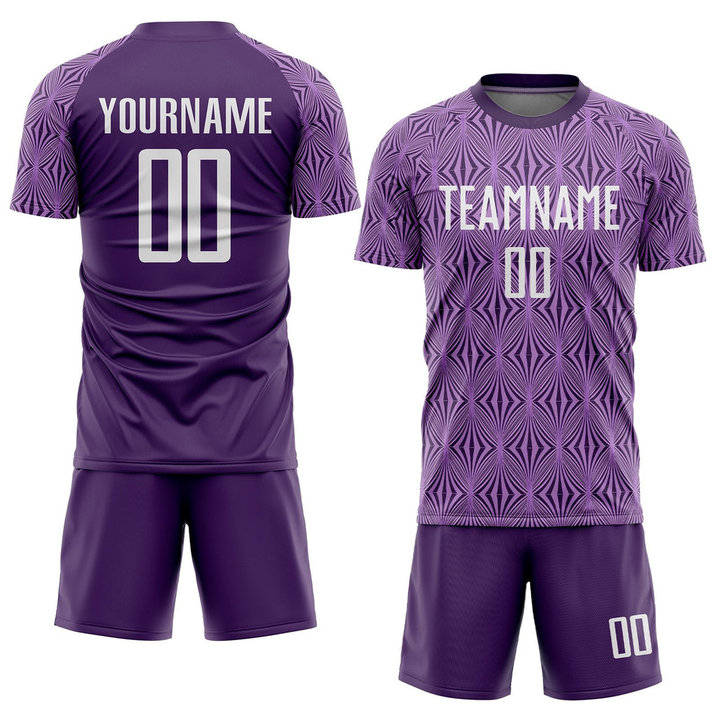 Custom Purple White Sublimation Soccer Uniform Jersey photo 2