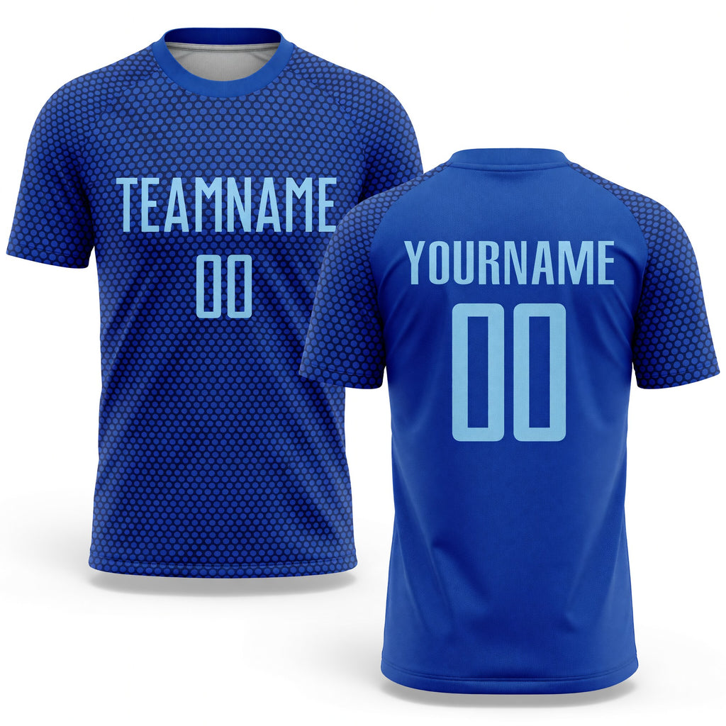 Custom Royal Light Blue Sublimation Soccer Uniform Jersey