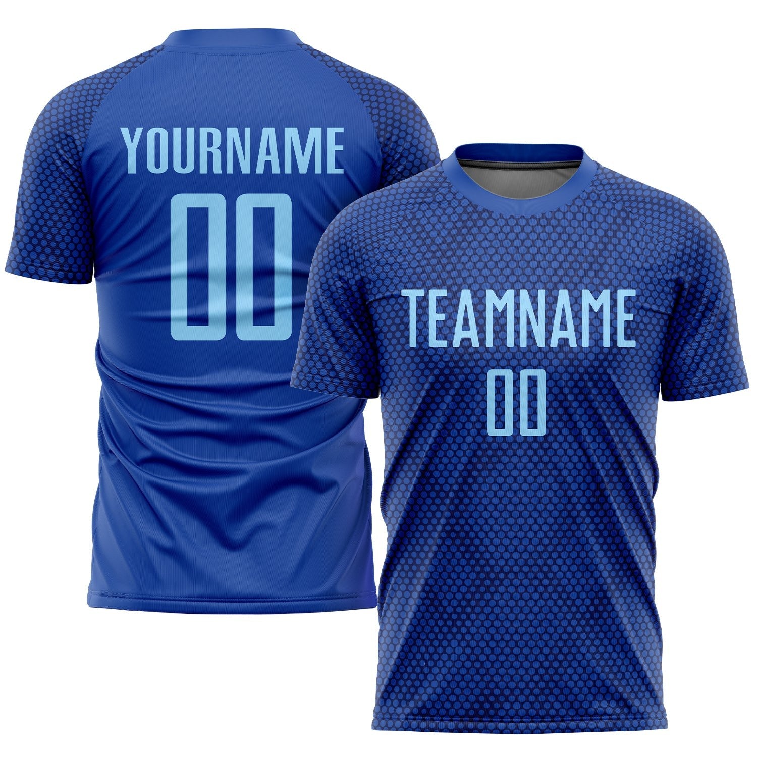 Custom Royal Light Blue Sublimation Soccer Uniform Jersey photo 1