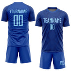Custom Royal Light Blue Sublimation Soccer Uniform Jersey photo 2
