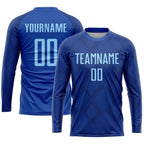 Custom Royal Light Blue Sublimation Soccer Uniform Jersey photo 3