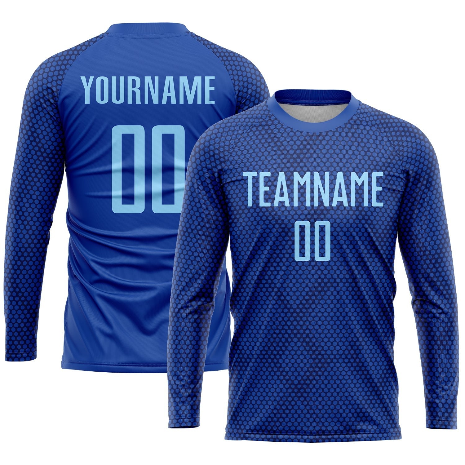 Custom Royal Light Blue Sublimation Soccer Uniform Jersey photo 3