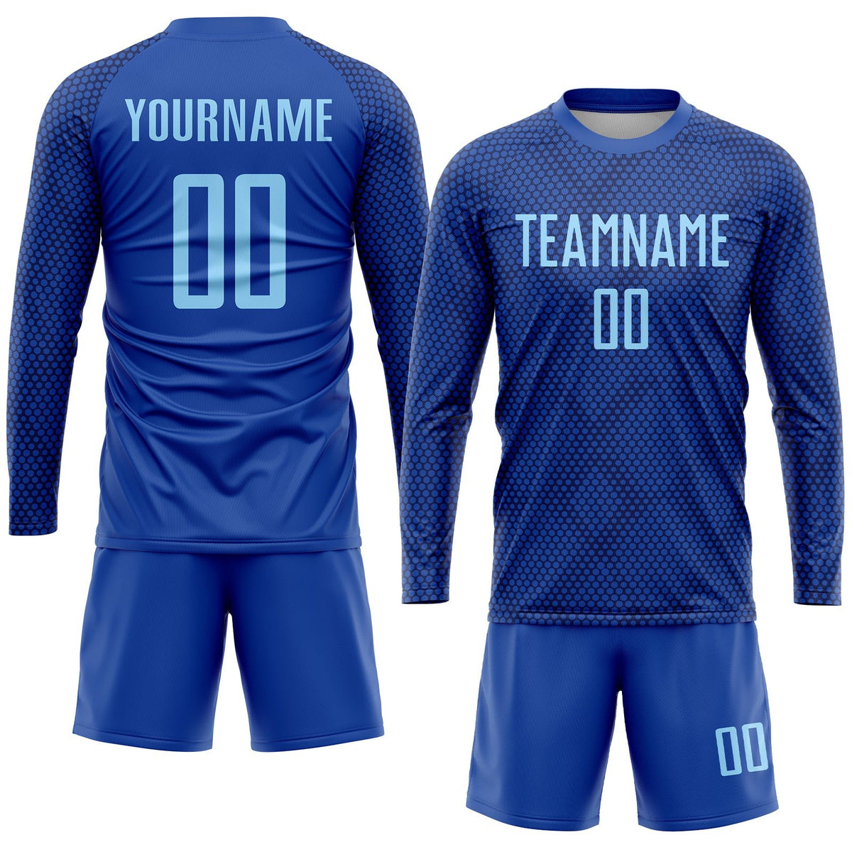 Custom Royal Light Blue Sublimation Soccer Uniform Jersey photo 4