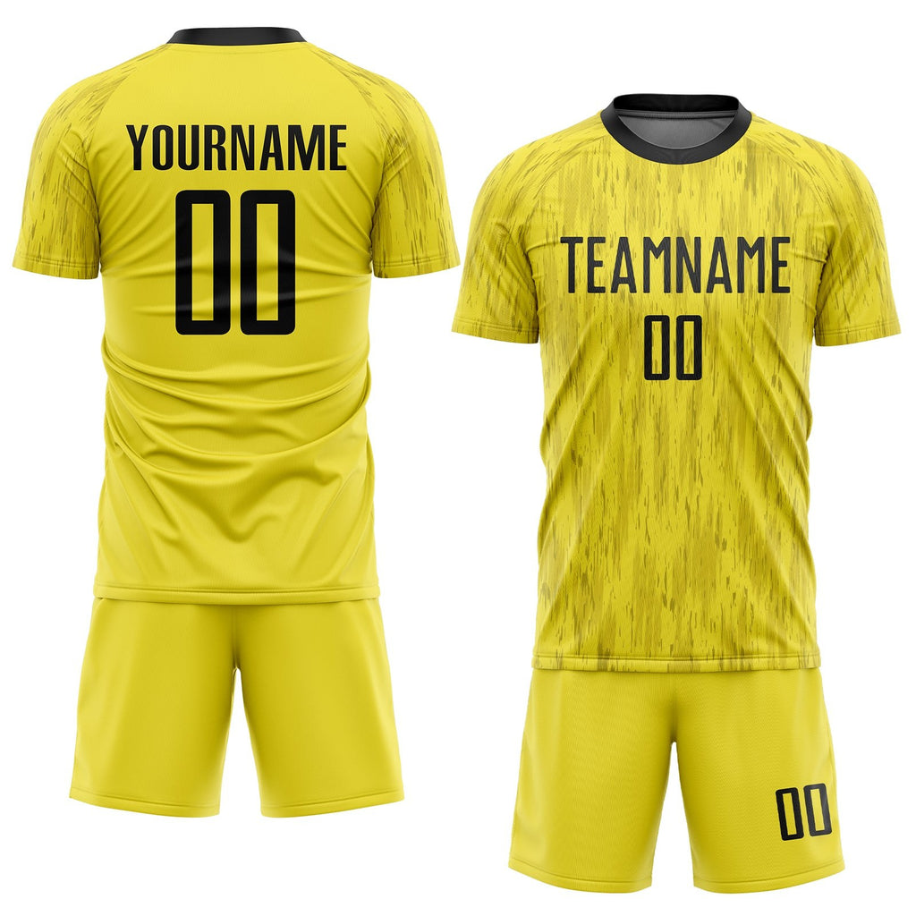 Custom Gold Black Sublimation Soccer Uniform Jersey photo 2